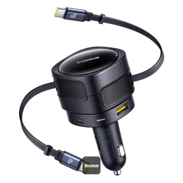 Încărcător auto Baseus Enjoyment Max 90W negru cu 3 porturi USB