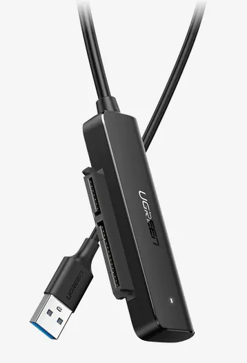 CABLU USB adaptor Ugreen, "CM321" USB 3.0 (T) la S-ATA (T), 50cm, adaptor USB la HDD S-ATA 2.5", negru, "70609" (timbru verde 0.18 lei) - 6957303876099