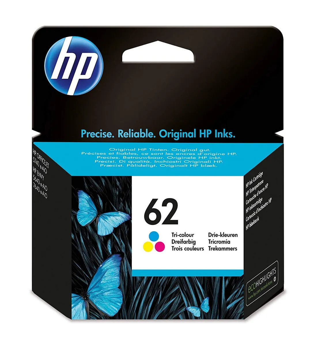 Cartus cerneala color original HP nr. 62 C2P06AE pentru imprimanta ENVY 5640AIO