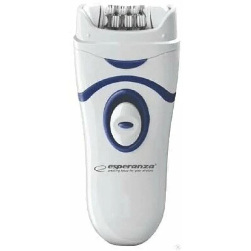 Epilator Esperanza Copacabana alb albastru pe fundal clar
