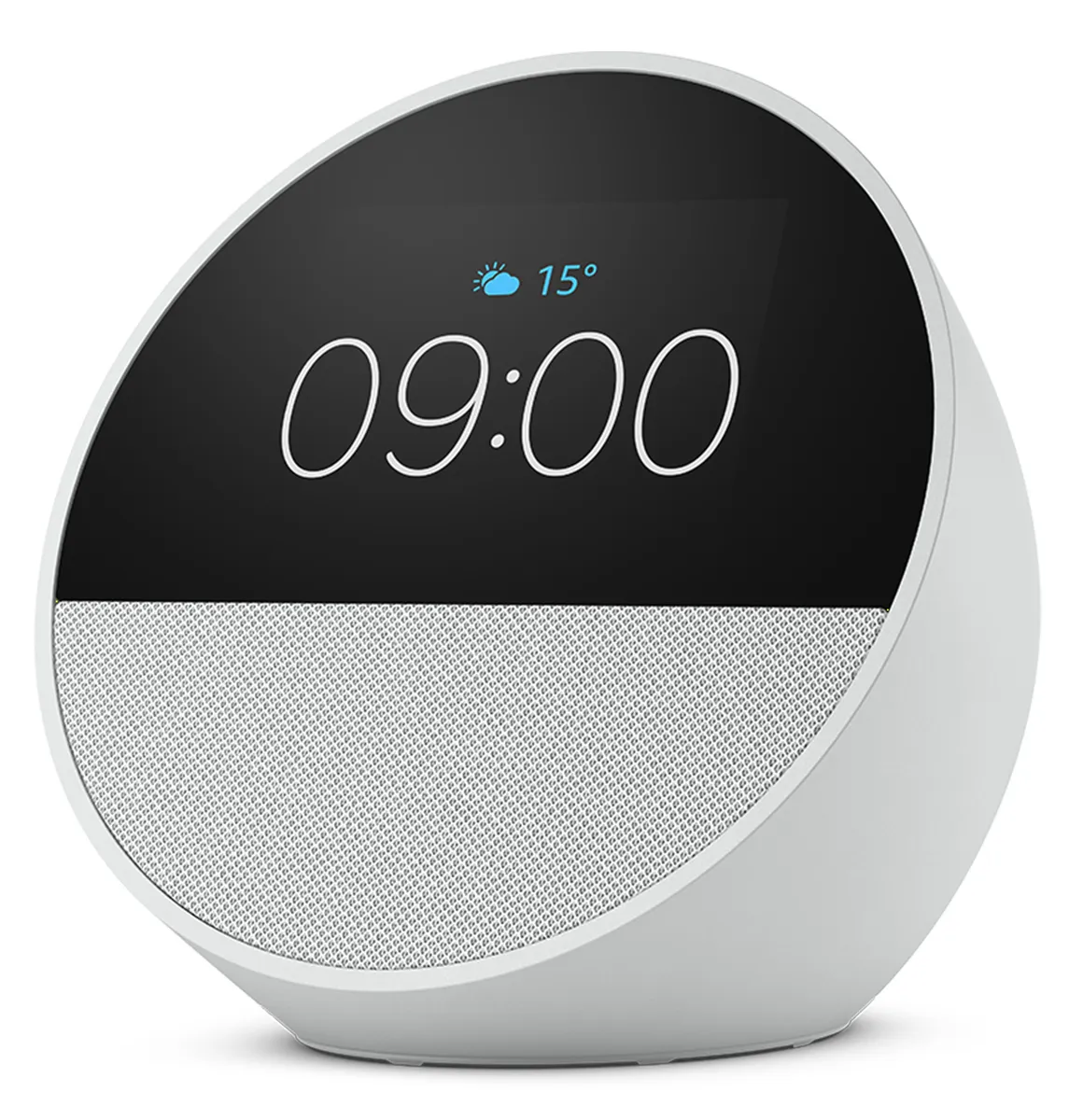 Amazon Echo Spot 2024 alb cu ecran tactil și difuzor inteligent