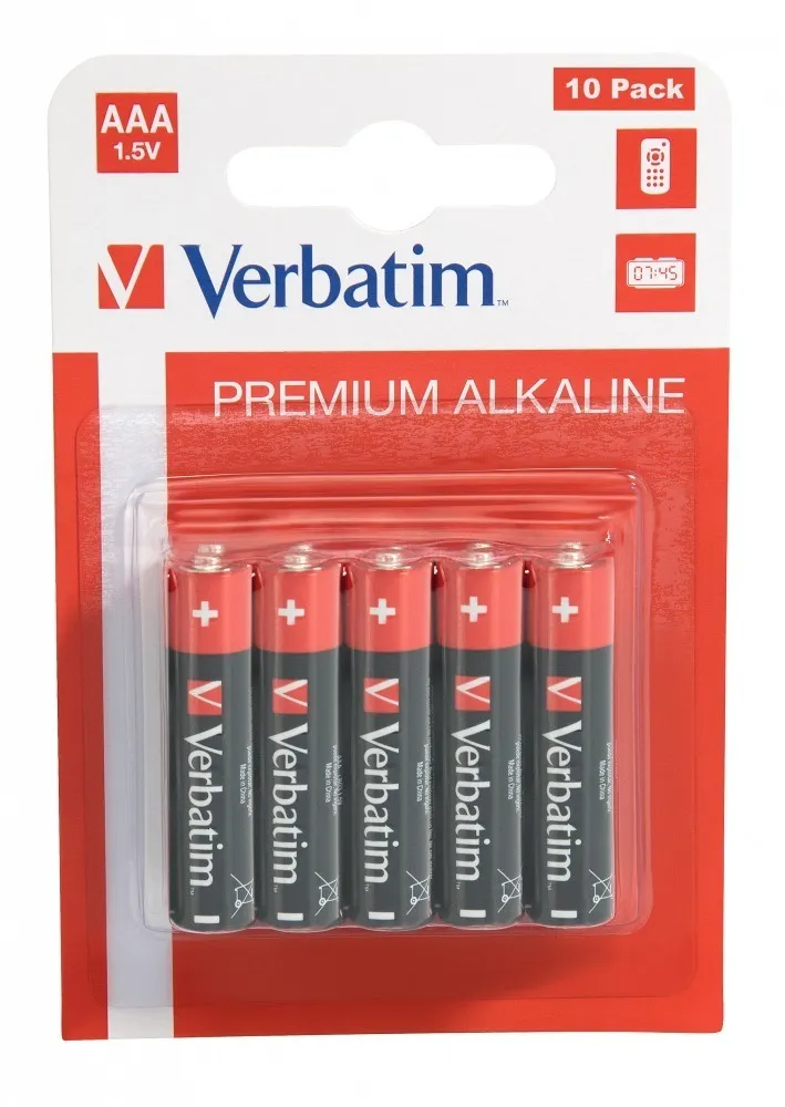 Pachet de 10 baterii Verbatim AAA alcaline 1.5V