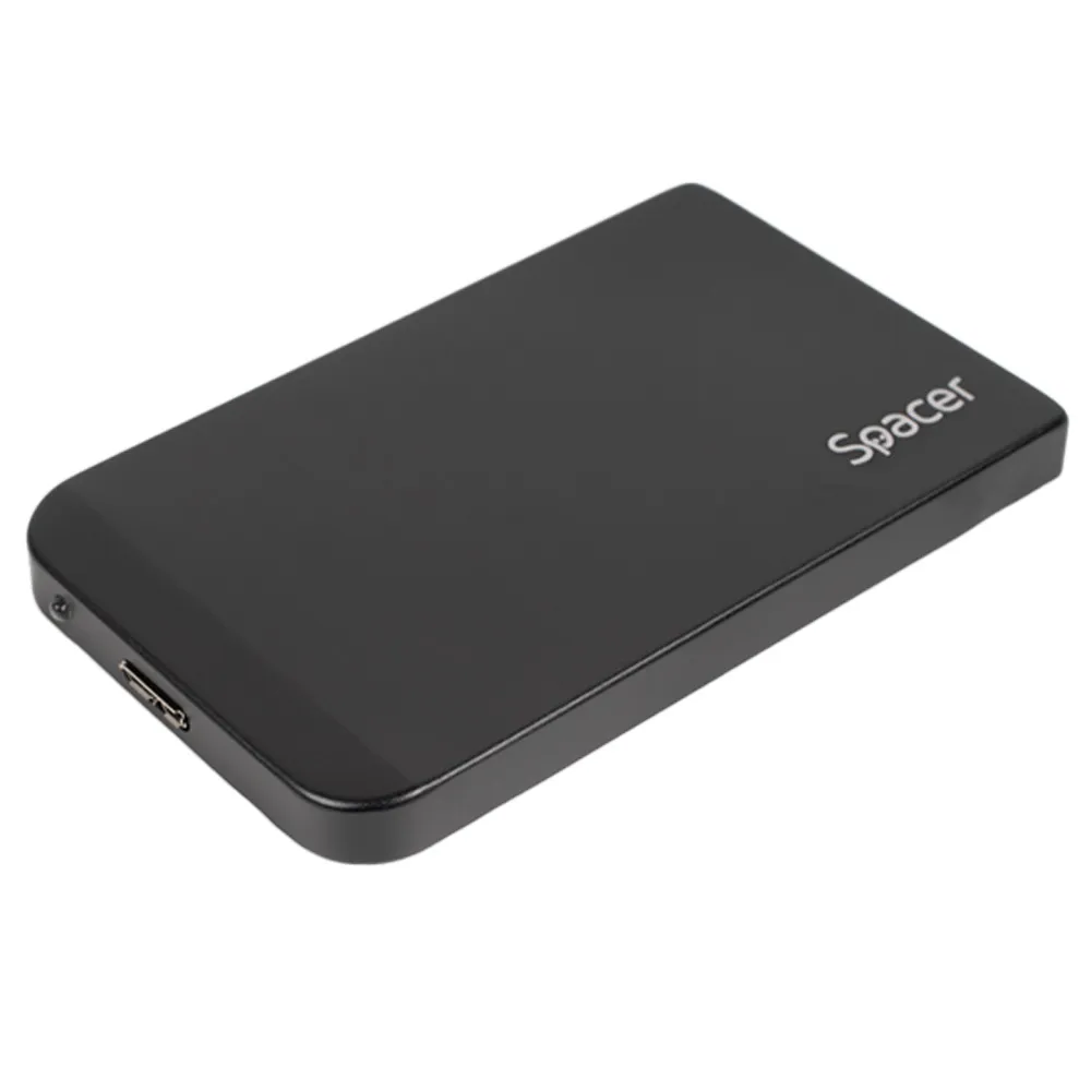 Rack extern SPACER HDD/SSD 2.5 inch USB 3.0 cu husă piele sintetică neagră