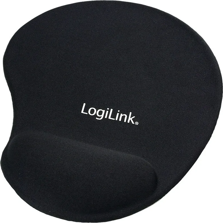 Mousepad Logilink negru cu bază cauciuc și suprafață gel
