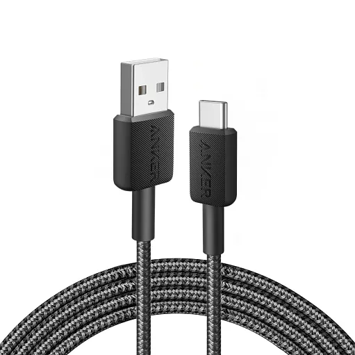 Cablu Anker USB-A Type-C 0.9m nylon braided negru