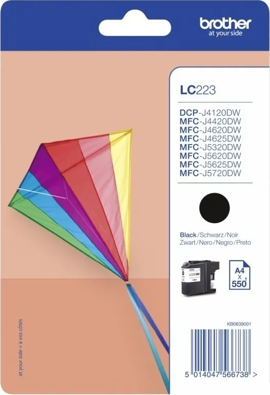 Cartus cerneală negru Brother LC223BK original pentru imprimante
