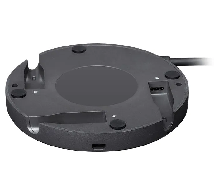 Suport masă microfon Logitech Rally Mic Pod negru cu organizator cabluri