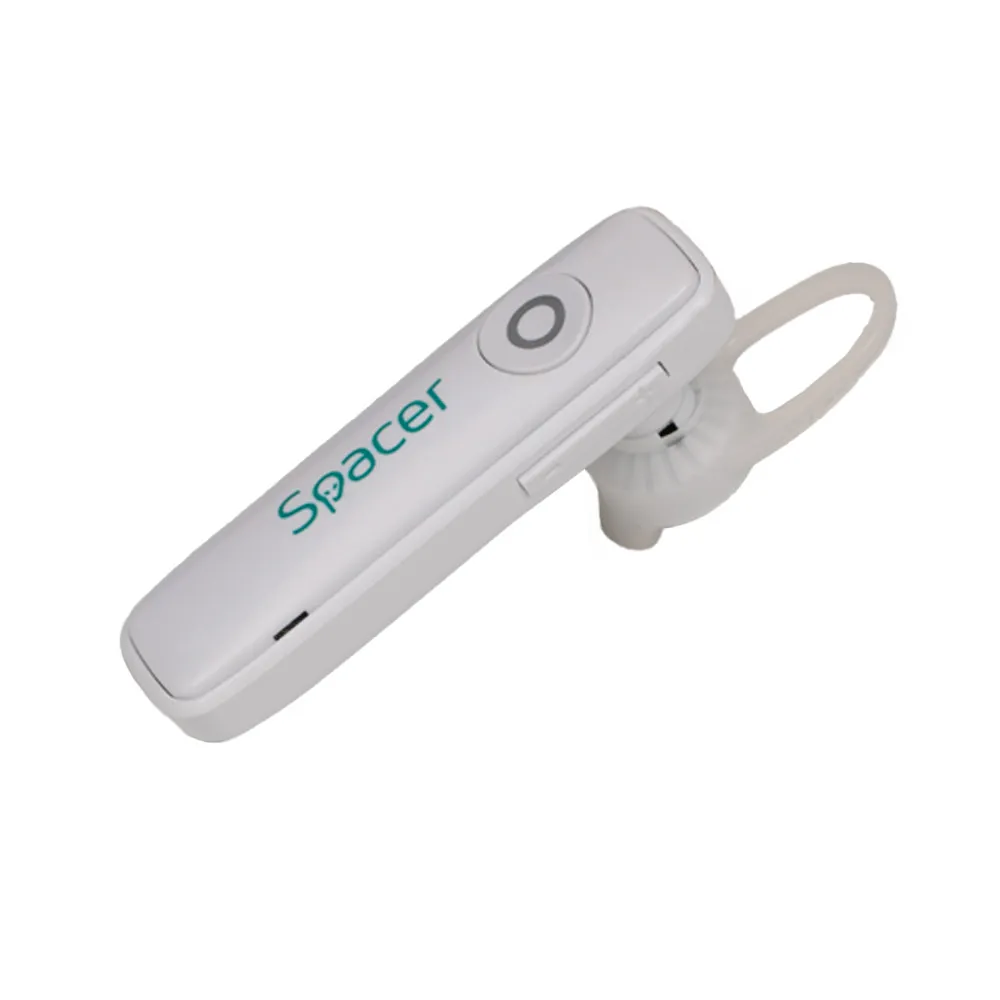 Cască wireless Spacer monocască alb cu microfon pentru smartphone