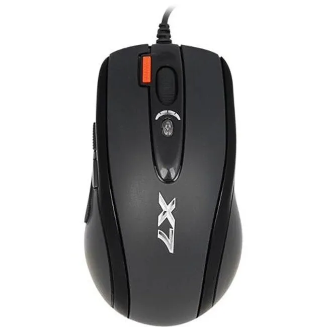 Mouse gaming A4tech X-710BK negru cu fir USB și 6 butoane