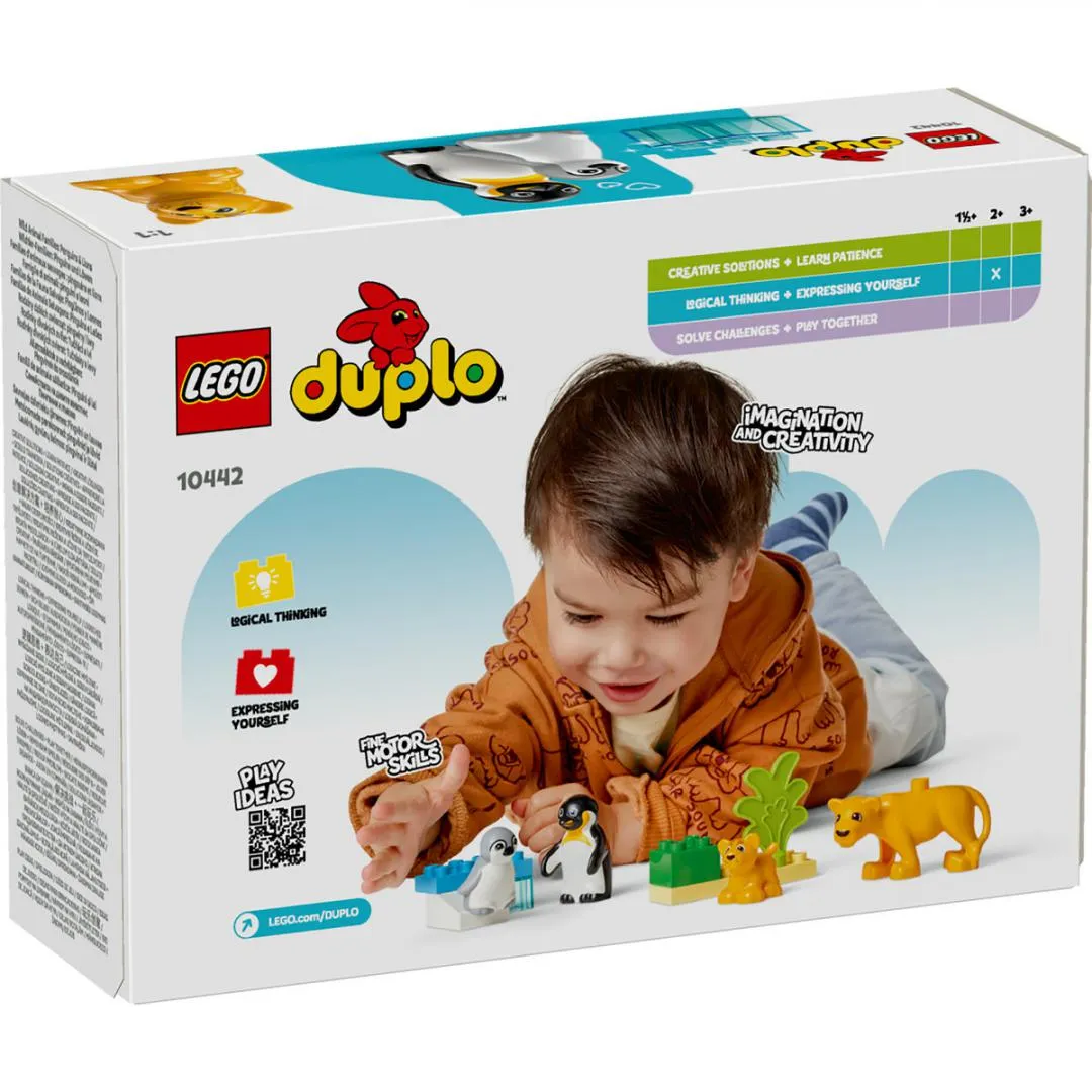 Set LEGO 10442 Animale Sălbatice cu pingiuni și lei