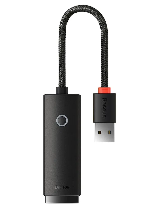 Adaptor rețea Baseus Lite USB 2.0 la RJ-45 cu indicator LED negru