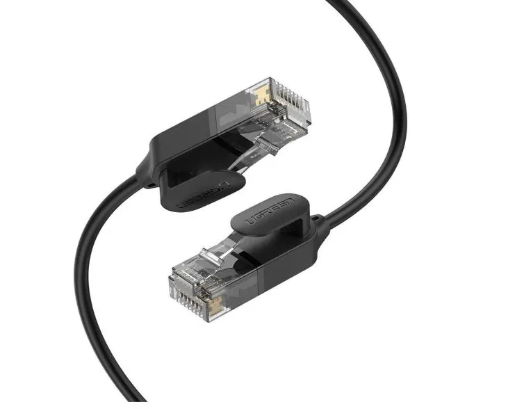 Patch cord UTP Ugreen Cat6A negru 10 metri cu conductori din cupru