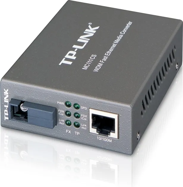 Convertor media TP-Link MC111CS RJ45 fibră optică SC single-mode