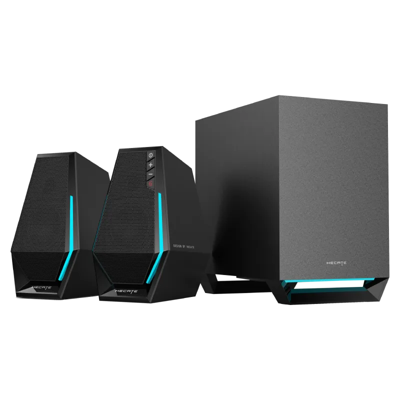 BOXE EDIFIER Gaming 2.1, RMS: 30W(2 x 7.5W + 15W), bass 4",control volum,BT/USB-A/USB-C/AUX, sound mode:Music/Game/Movie, 10 x LED RGB, frecv. rasp 93Hz-20KHz, USB power,black, "G1500MAX-BK" (timbru verde 4 lei)