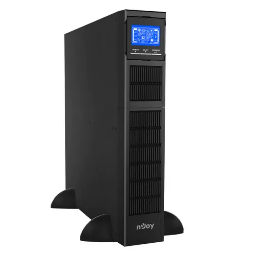 UPS Njoy Balder 1000 negru cu display LCD și 8 ieșiri IEC