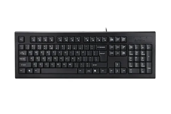Tastatură A4Tech KR85 neagră cu 104 taste și cablu USB
