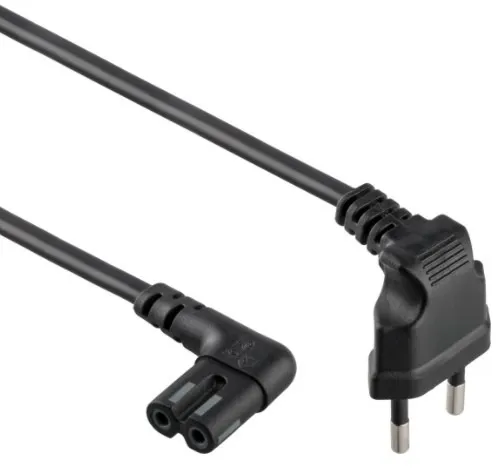 Cablu de alimentare Gembird PC-184L negru 1m cu Euro plug și C7 în unghi 90 de grade