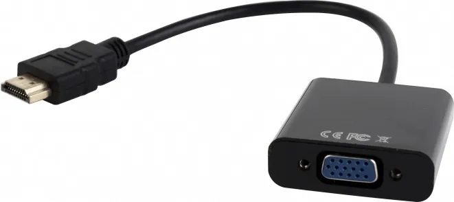 Cablu convertor HDMI VGA cu jack audio 3.5mm Gembird negru 15cm