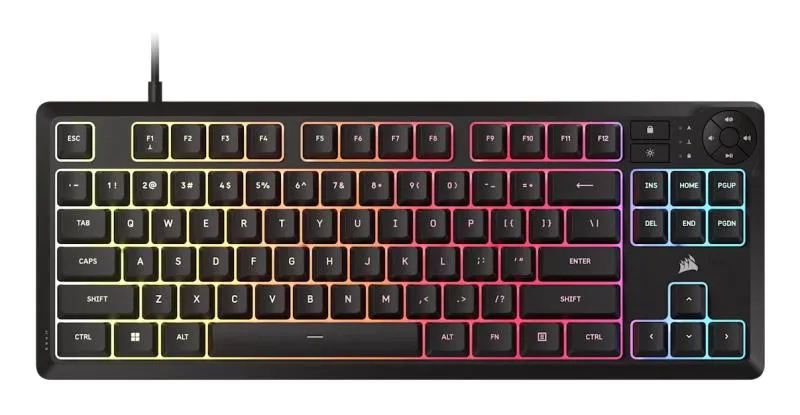 Tastatură gaming Corsair K55 CORE TKL compactă cu iluminare RGB