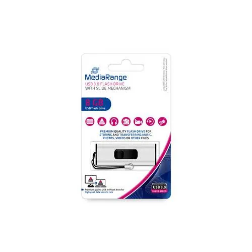 Stick USB 3.0 MediaRange 8GB MR914 negru