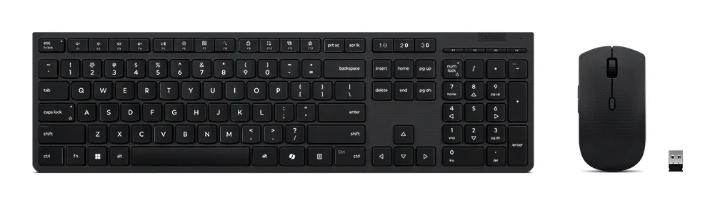 Set tastatură și maus wireless Lenovo Slim Combo II negru