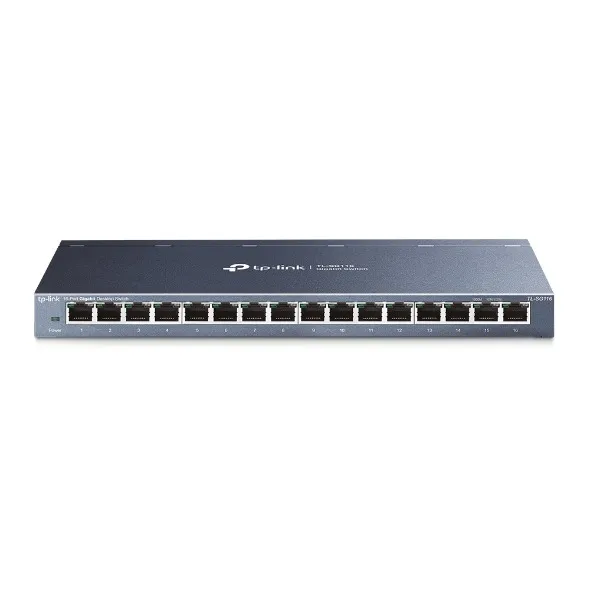Switch TP-Link TL-SG116 cu 16 porturi Gigabit și carcasă metalică