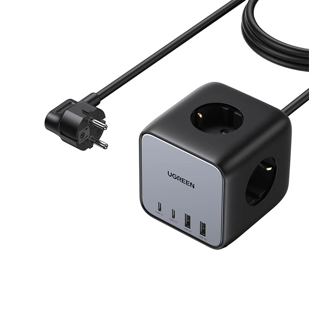 Bloc alimentare Ugreen 65W cu 3 prize AC și 4 porturi USB