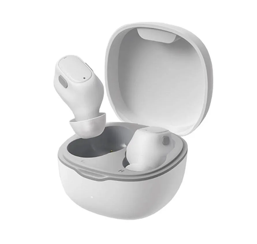 Căști wireless Baseus Encok WM01 albe cu Bluetooth 5.0 și microfon