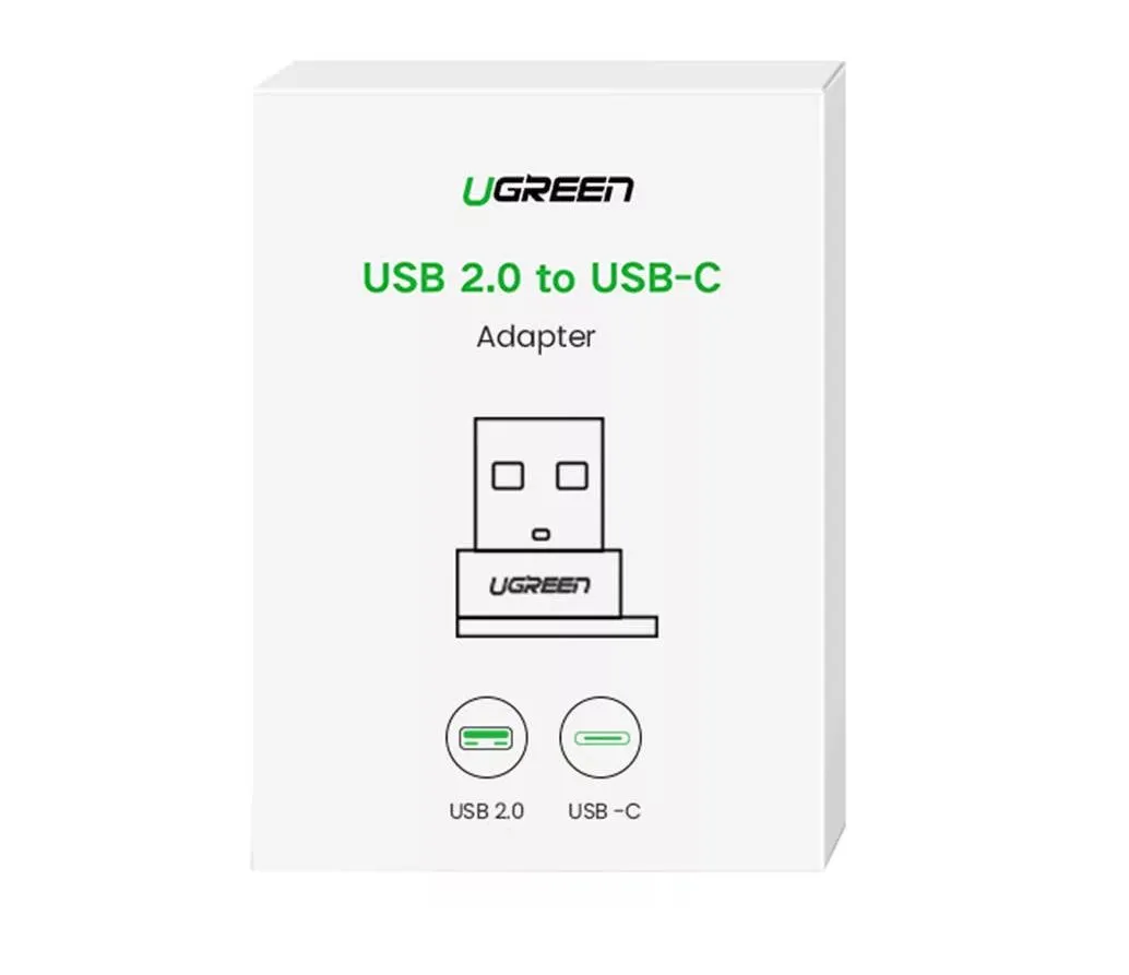 Adaptor Ugreen USB Type-C la USB 2.0 negru cu conectori reversibili