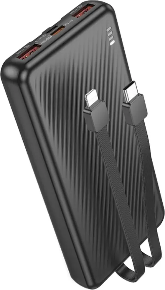 Baterie externă Borofone BJ57 10000mAh neagră cu 3 porturi