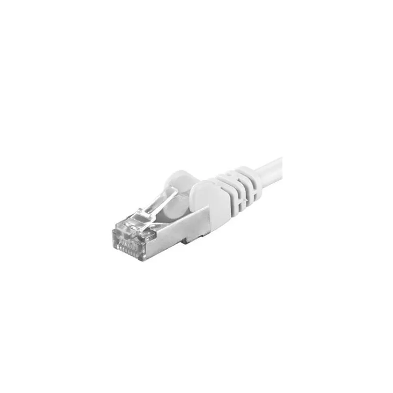 Cablu Patchcord SFTP Cat.6A RJ45 0,5m alb ecranat