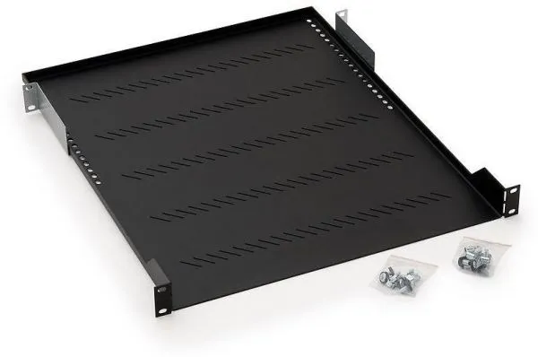 Raft fix perforat 1U Triton negru pentru rack 19 inch 750mm