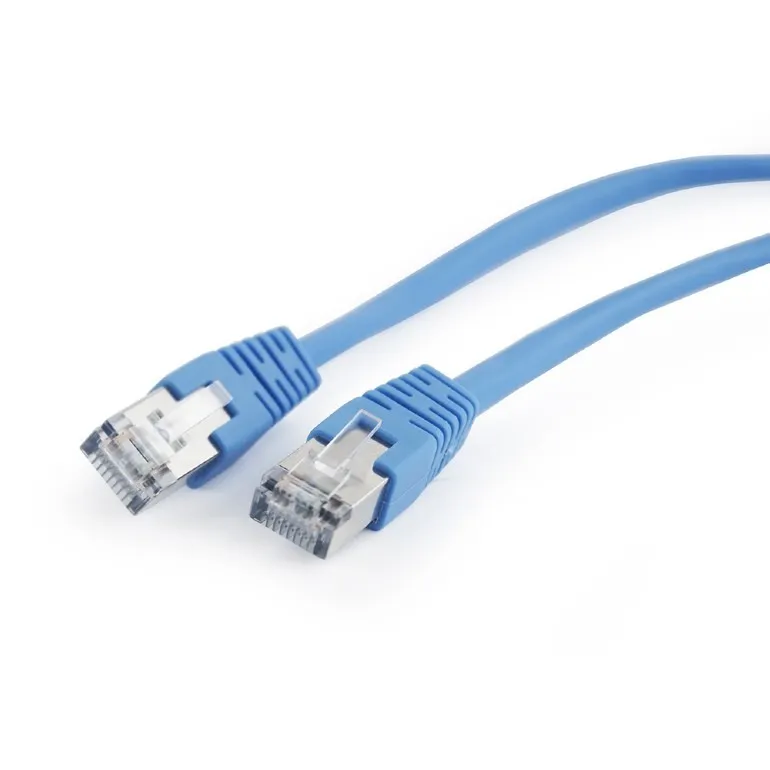 Cablu patch cord FTP Cat5e 0.5m albastru Gembird cu conector RJ45