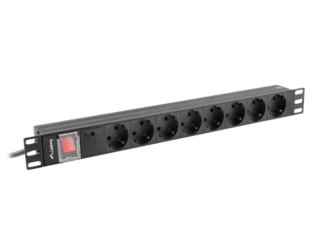 Distribuitor priza PDU 19 inch Lanberg cu 8 prize pentru rack