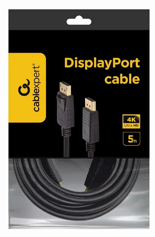 CABLU video GEMBIRD, DisplayPort (T) la DisplayPort (T), 5m, DD 1.2, rezolutie maxima 4K (3840 x 2160) la 60 Hz, negru, "CC-DP2-5M" (timbru verde 0.8 lei)