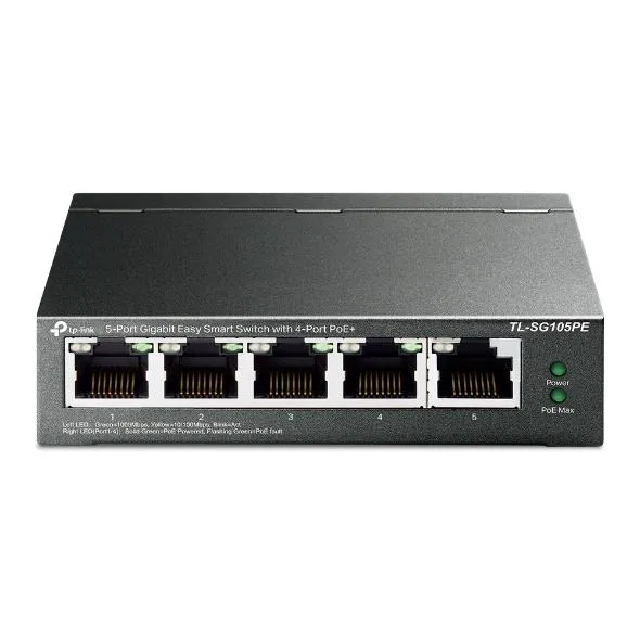 Switch TP-Link 5 porturi Gigabit TL-SG105PE cu carcasă metalică