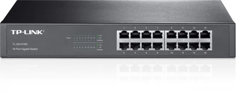 Switch TP-Link 16 porturi Gigabit TL-SG1016D cu carcasă metalică