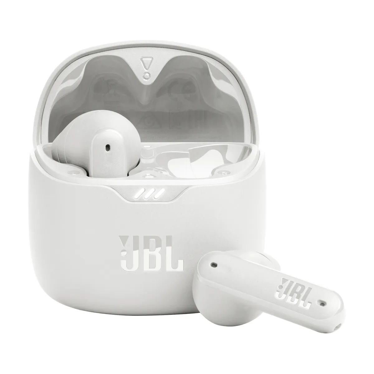 Căști wireless JBL Tune Flex albe cu anulare zgomot