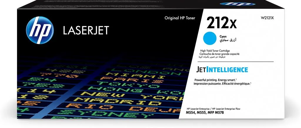 Toner original HP 212X cyan W2121X pentru imprimante LaserJet M555 și M578