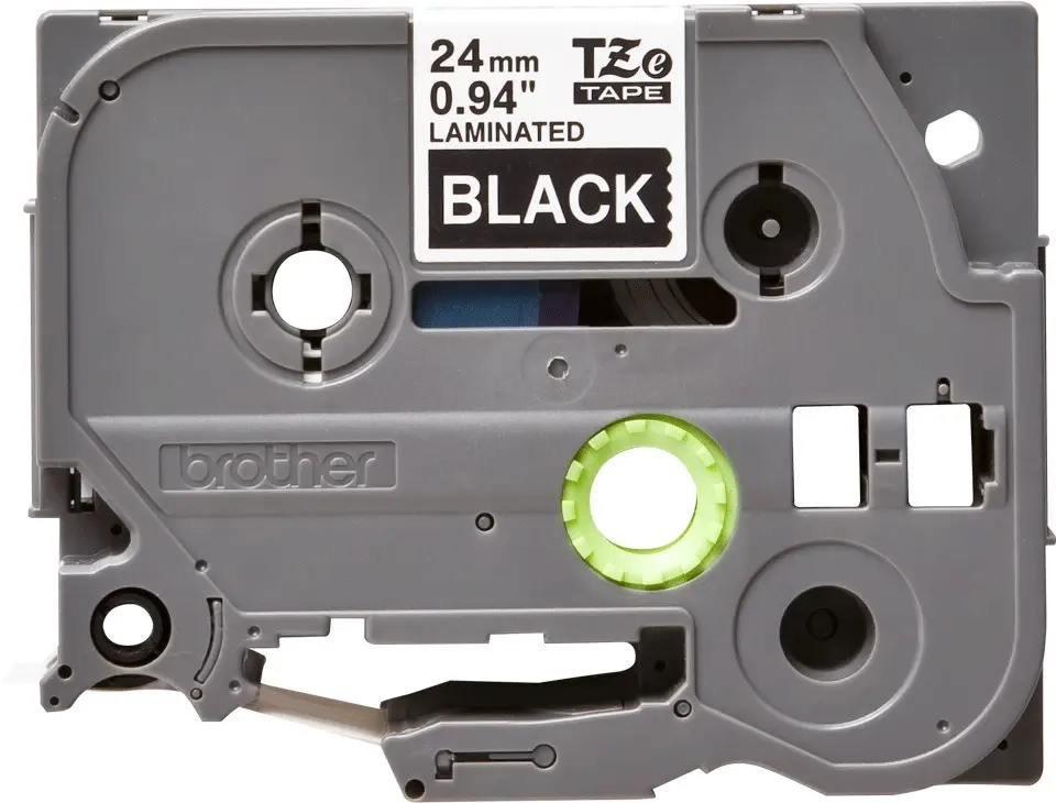 Bandă laminată Brother TZE355 negru pe alb 24mm pentru imprimante etichete