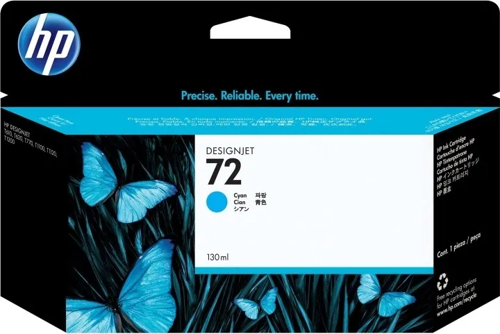 Cartus cerneala HP 72 cyan original pentru imprimante DesignJet