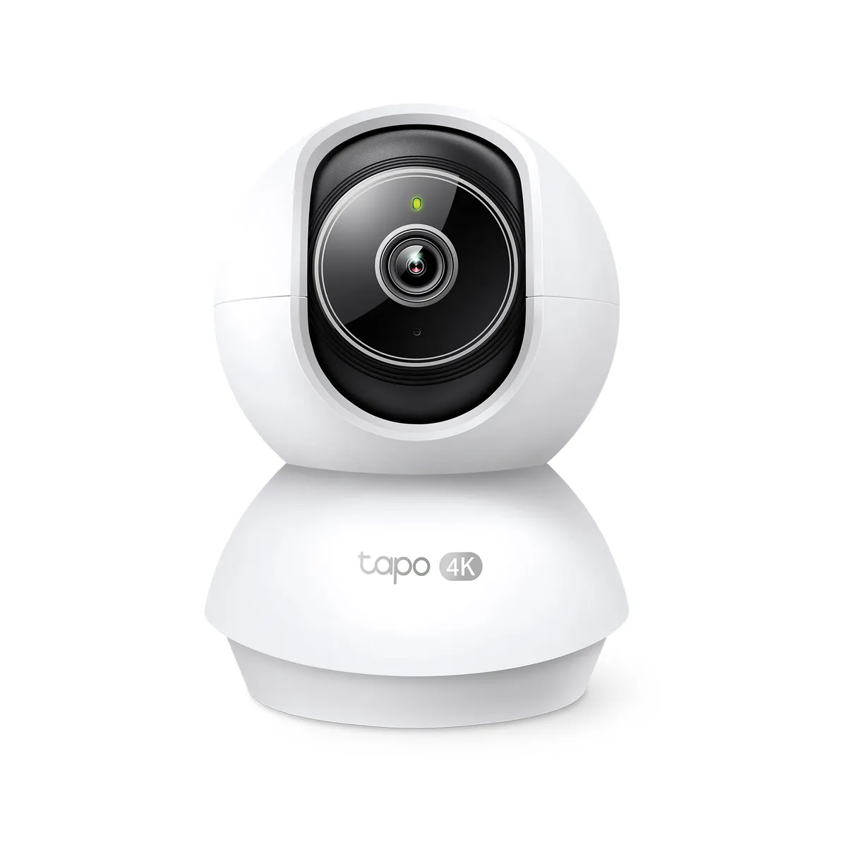Cameră IP TP-Link Tapo C250 alb cu lentilă frontală, montată pe perete