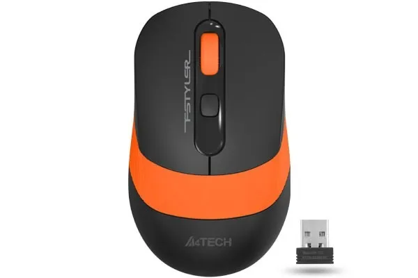 Maus gaming wireless A4Tech FG10 negru portocaliu cu senzor optic