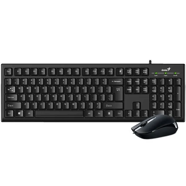 Kit tastatură Genius 104 taste și maus optic USB negru