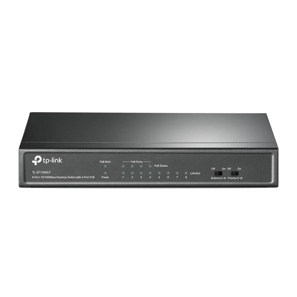 Switch PoE TP-Link TL-SF1008LP 8 porturi cu carcasă metalică