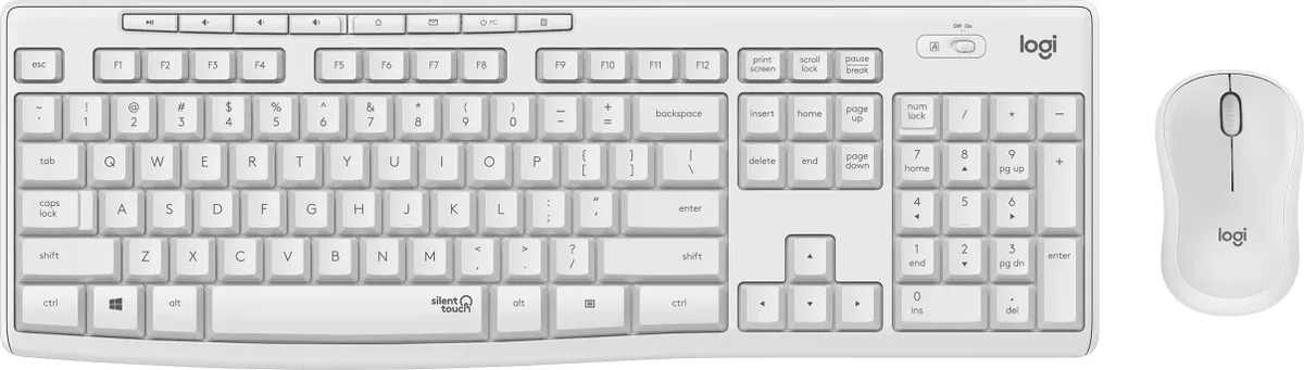Kit Logitech MK295 tastatura si mouse wireless alb