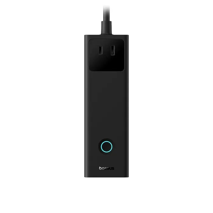 Prelungitor Baseus PowerCombo Pro cu 3 prize și 4 porturi USB, negru