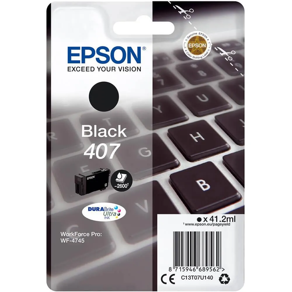 Cartus cerneala original Epson 407 negru pentru imprimanta WF-4745