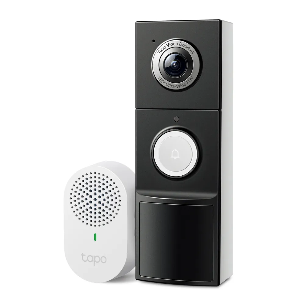 Sonerie video inteligentă TP-Link Tapo D235 negru cu lentilă 2K