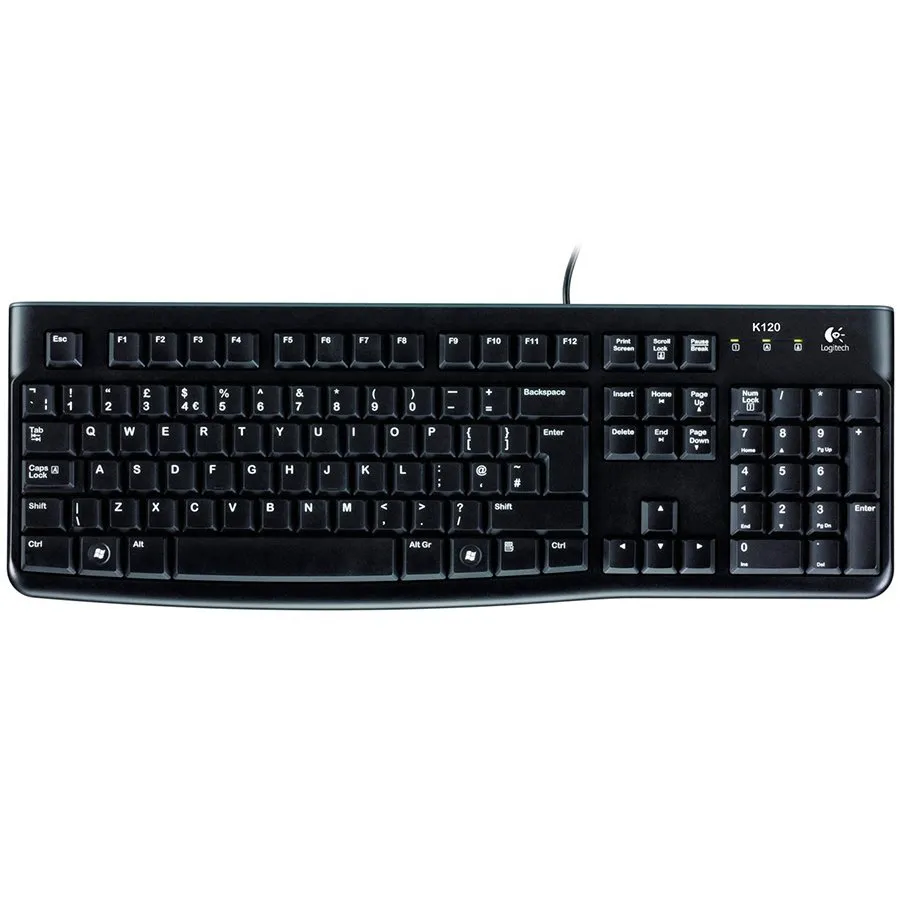 Tastatura Logitech K120 USB negru, vedere de sus